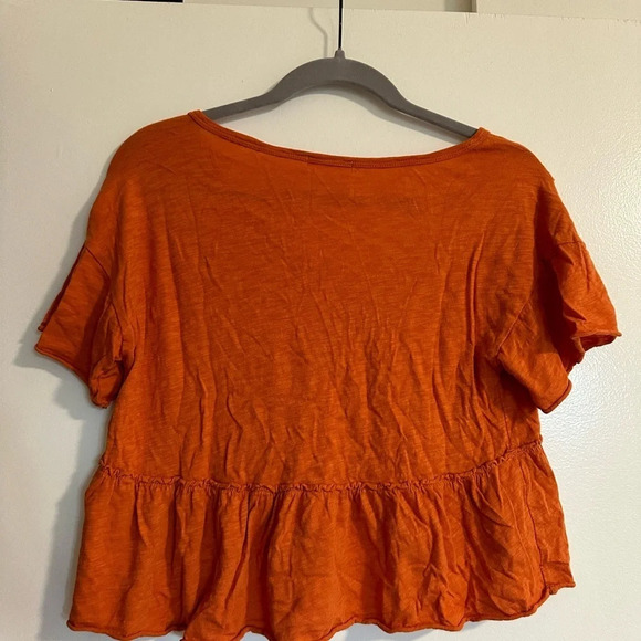 Abound Burnt Orange Cropped Shirt - Picture 2 of 3